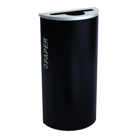 Ex-Cell Kaiser 8-Gal. Half-Round Paper Receptacle - Steel, Pebble Black Gloss RC-KDHR-P BT-PBG